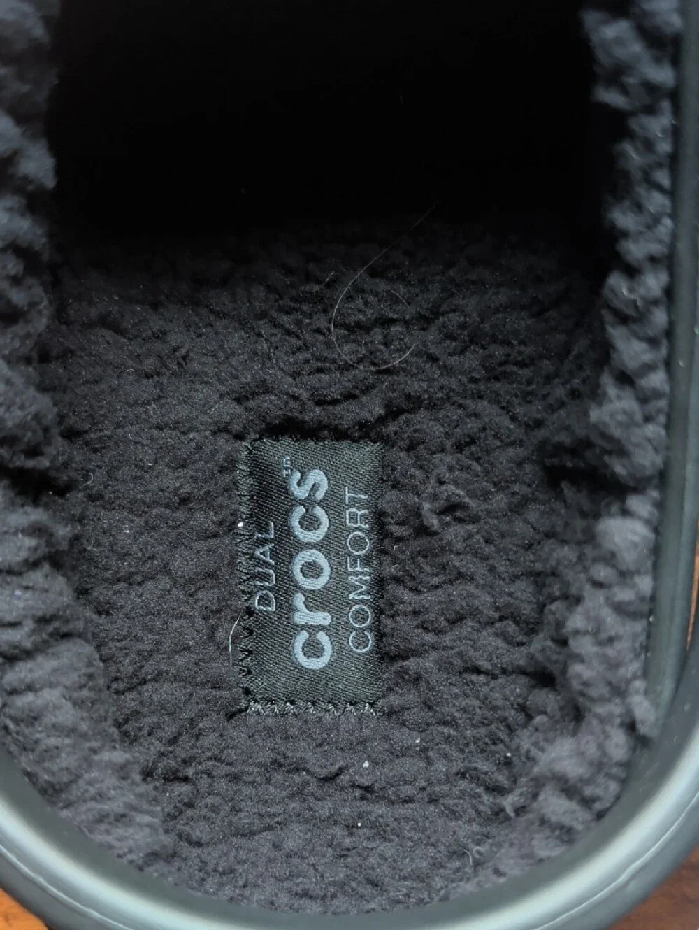CROCS Classic Fleece Lined Black Clog- Mens 10